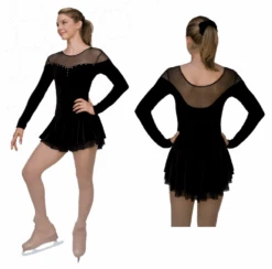 Velvet Double Layer Mesh Skirt Dress